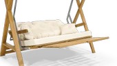 Mobeva Meda XL Ladin Ahşap Salıncak Dış Mekan Bahçe, Teras Salıncağı  -Krem thumbnail 5
