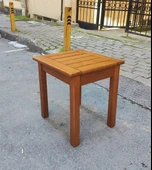 Bahçeme Efes 40x40 Şezlong Tipi Ahşap Sehpa 45cm Yükseklik thumbnail 6