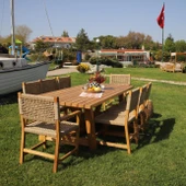 Bahçeme Taksim Kestane Bahçe Takımı: 8 Sandalye + 100X240 Masa thumbnail 2