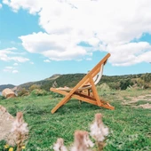 Bahçeci Babil Kolçaksız Ahşap Şezlong - Kademeli Plaj Havuz Bahçe Şezlong thumbnail 2