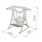 Mobeva Teras Tekli Ladin Ahşap Salıncak Dış Mekan Bahçe, Teras Salıncağı  -Krem thumbnail 6