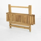 Mobeva Flat Ahşap Bahçe Takımı: 70x120 Masa + 4 Sandalye + 2 Tabure Katlanır Set thumbnail 4