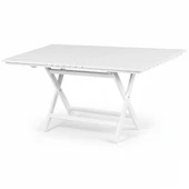 Bahçeme Antalya Katlanır Ahşap Bahçe Balkon Seti Beyaz : 60x100 Masa + 4 Sandalye thumbnail 7