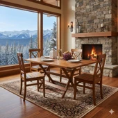 Bahçeme Çeşme LX Ahşap Bahçe Balkon Seti: 80X140 Katlanır Masa + 4 Sandalye thumbnail 3