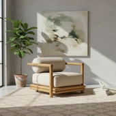 Bahçeme Tibet Ahşap Oturma Grubu Minderli - Masif Kayın 5 Kişilik Koltuk Takımı thumbnail 4