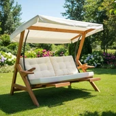 Bahçeme Belgrad Ahşap Bahçe Salıncak 2 Kişilik - Ekstra Sağlam Masif Gürgen thumbnail 2