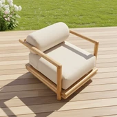 Bahçeme Tibet Bahçe Koltuk Tekli - Masif Kayın İç Ve Dış Mekan Koltuğu (Minderli) thumbnail 3