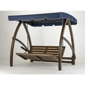 Mobeva Elegance İkili Ladin Ahşap Salıncak Dış Mekan Bahçe, Teras Salıncağı -Krem thumbnail 6