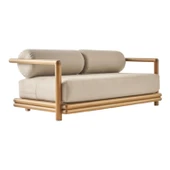 Bahçeme Tibet Bahçe Koltuk Üçlü - Masif Kayın İç Ve Dış Mekan Koltuğu (Minderli) thumbnail 1