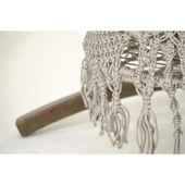 Mobeva Bade Klasik Ladin Ahşap Örgülü Salıncak - Bahçe, Balkon ve Teraslarda -Lacivert thumbnail 7