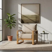 Bahçeme Oslo Bahçe Koltuk Tekli - Kestane İç Ve Dış Mekan Koltuğu (Minderli) thumbnail 2