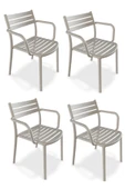 Papatya Hisar Koltuk Açık Gri 4lü Paket - Plastik Bahçe Balkon Mutfak Sandalyesi thumbnail 1
