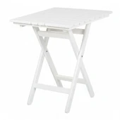 Bahçeme Antalya Katlanır Ahşap Bahçe Balkon Takımı Beyaz: 80x80 Masa + 2 Sandalye Set thumbnail 10