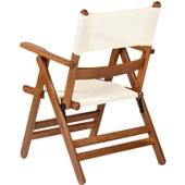 Bahçeme Marmaris Katlanır Sandalye - Masif Gürgen Ahşap & Gri PVC Kumaş thumbnail 6