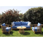 Bahçeme Emirgan (YORK) Ahşap Sehpa 80Lik - Kestane Grubu Bahçe Balkon Sehpası thumbnail 2