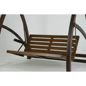 Mobeva Elegance İkili Ladin Ahşap Salıncak Dış Mekan Bahçe, Teras Salıncağı -Krem thumbnail 5