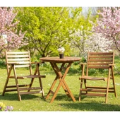 Bahçeme Antalya Katlanır Ahşap Bahçe Balkon Takımı: 60Lık Masa + 2 Sandalye thumbnail 2