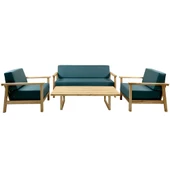 Bahçeme Üsküdar (Malaga) Ahşap Oturma Grubu Minderli - Masif Kestane 5 Kişilik Koltuk Takımı thumbnail 4