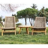 Bahçeme Beylerbeyi (Bali) Şezlong Sandalye - Masif Kestane Ahşap Plaj Havuz Bahçe Sandalyesi thumbnail 3