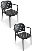 Papatya Bomonti Koltuk Antrasit 2li Paket - Plastik Bahçe Balkon Mutfak Sandalyesi thumbnail 1