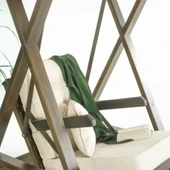 Mobeva Meda Tekli Ladin Ahşap Salıncak Dış Mekan Bahçe, Teras Salıncağı -Lacivert thumbnail 5