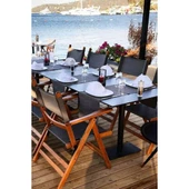 Bahçeci Atina PVCli Ahşap Bahçe Balkon Seti: 60x80 Masa + 2 Sandalye Katlanır Takım thumbnail 10