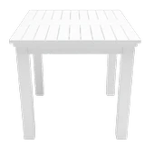 Bahçeme Kaş 70x70 Sabit Ayaklı Ahşap Masa - Beyaz Renk Teras Balkon Bahçe Masası thumbnail 2