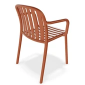 Papatya Balat Koltuk Kor Kırmızı - Plastik Bahçe Balkon Mutfak Sandalyesi thumbnail 8