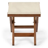 Bahçeme Kaş Ahşap Tabure - Masif Gürgen & PVC Oturum & Katlanır Model thumbnail 3