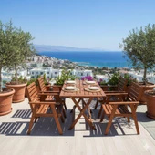 Bahçeme Heybeli LX Katlanır Ahşap Bahçe Takımı: 90X160 Masa + 4 Sandalye thumbnail 3