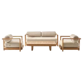 Bahçeme Tibet Ahşap Oturma Grubu Minderli - Masif Kayın 5 Kişilik Koltuk Takımı thumbnail 6