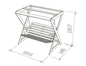 Mobeva Holox İkili IROKO Ahşap Salıncak Dış Mekan Bahçe, Teras Salıncağı -Lacivert thumbnail 8