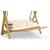 Mobeva Meda XL Ladin Ahşap Salıncak Dış Mekan Bahçe, Teras Salıncağı -Lacivert thumbnail 3