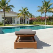 Bahçeme Malta Ahşap Şezlong - Masif Kayın - Plaj Havuz Bahçe Şezlongu thumbnail 4