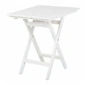 Bahçeme Avşa Ahşap Katlanır Bahçe Balkon Takımı Beyaz: 80x80 Masa + 4 Sandalye thumbnail 8