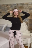 Aqua 26212 Kadın Yıldız Desenli Uzun Kol Pijama Takım thumbnail 1