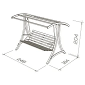 Mobeva Comforte Üçlü Ladin Ahşap Salıncak Dış Mekan Bahçe, Teras Salıncağı -Krem thumbnail 9