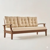 Bahçeme Çengelköy Ahşap Bahçe Koltuk Tekli - İç Ve Dış Mekan Koltuğu (Minderli) thumbnail 3