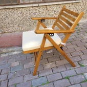 Bahçeme Antalya Katlanır Ahşap Sandalye - Masif Gürgen & Minder Oturum & 4 Kademe thumbnail 6