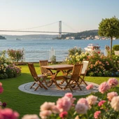 Bahçeme Avşa Side Ahşap Bahçe Balkon Takımı: 70x120 + 40 cm Uzayan Masa & 4 Katlanır Sandalye thumbnail 4