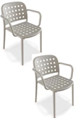 Papatya Bomonti Koltuk Açık Gri 2li Paket - Plastik Bahçe Balkon Mutfak Sandalyesi thumbnail 1