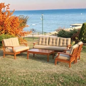 Bahçeci İstanbul Bahçe Oturma Grubu 3-2-1-1 -Ahşap Koltuk ve Sehpa Seti thumbnail 2