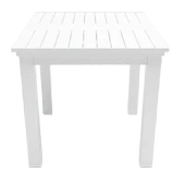 Bahçeme Kaş 80X80 Sabit Ayaklı Ahşap Masa - Beyaz Renk Teras Balkon Bahçe Masası thumbnail 3