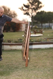 Bahçeme Avşa IKA4S2 Ahşap Balkon Bahçe Takımı: 80x140 Masa + 6 Sandalye - Katlanır Takım thumbnail 5