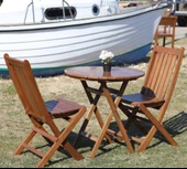 Bahçeci Acrapol Katlanır Ahşap Bahçe Balkon Seti: 60lık Masa +2 Sandalye thumbnail 2