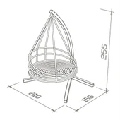 Mobeva Bade Comforte Ladin Ahşap Örgülü Salıncak - Bahçe, Balkon ve Teraslarda -Lacivert thumbnail 9