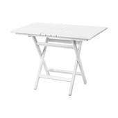 Bahçeme Avşa Ahşap Katlanır Bahçe Balkon Takımı Beyaz: 80x120 Masa + 4 Sandalye thumbnail 3