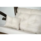 Mobeva Elegance İkili Ladin Ahşap Salıncak Dış Mekan Bahçe, Teras Salıncağı -Lacivert thumbnail 3