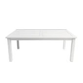 Bahçeme Bodrum 90X160 Sabit Ayaklı Ahşap Masa - Beyaz Renk Teras Balkon Bahçe Masası thumbnail 2