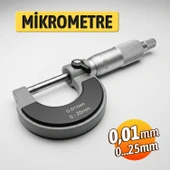 Standart Dış Çap Mikrometresi 0,01 mm Hassasiyet 0-25 mm Saklama Çantasında Ultra Hassa Ölçüm Aleti thumbnail 3